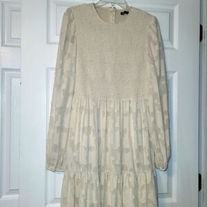INA Smocked Lined Maxi Dress Women's Size Small‎ Cream Ivory Modest Cottagecore